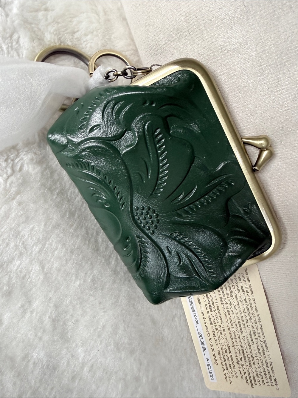 Patricia Nash Leather Borse Coin Purse, Large, Soft Green - Picture 2 of 6